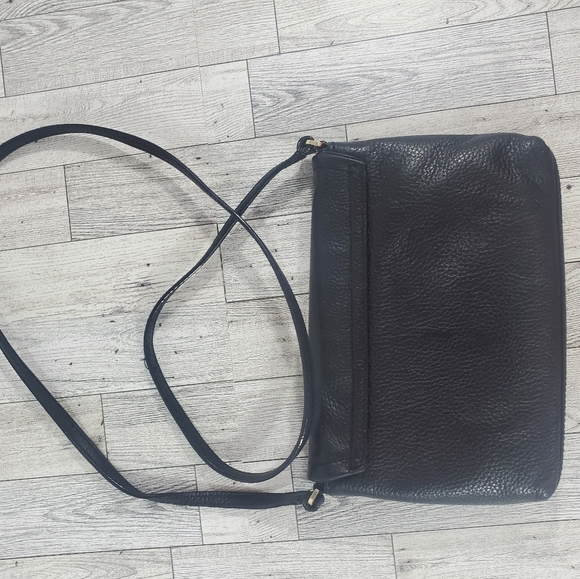 Kate Spade New York Small Cross Body Purse Black Peddled Cow Leather Gold Logo - Picture 8 of 9